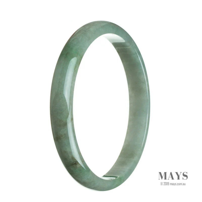 Genuine Untreated Brownish green Traditional Jade Bangle Bracelet - 77mm Half Moon - Image 2