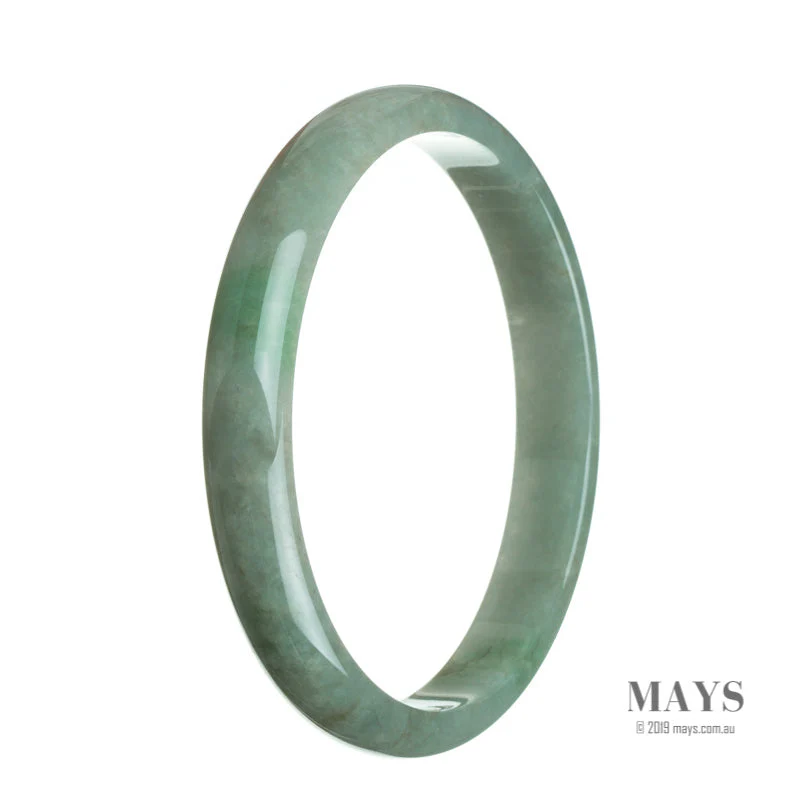Genuine Untreated Brownish green Traditional Jade Bangle Bracelet - 77mm Half Moon - Image 3