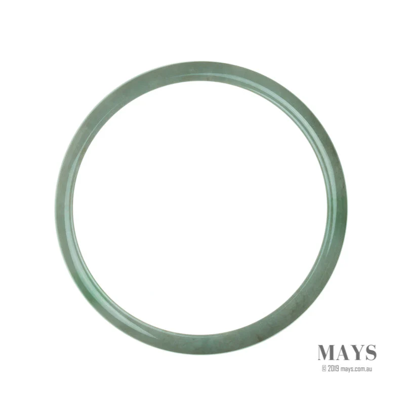 Genuine Untreated Brownish green Traditional Jade Bangle Bracelet - 77mm Half Moon - Image 4