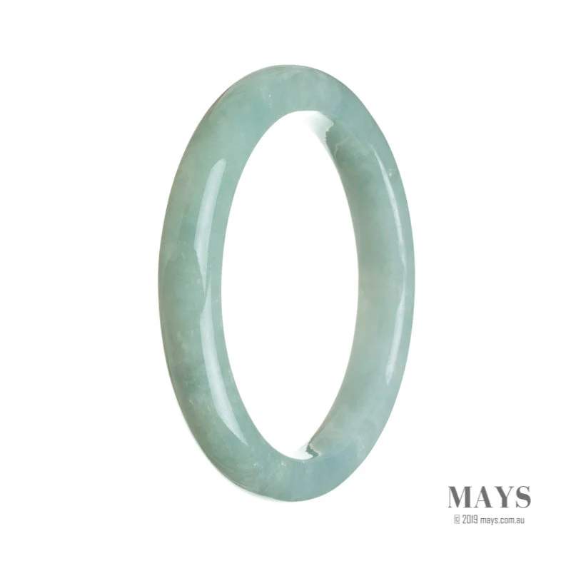 Genuine Grade A Pale green Burmese Jade Bangle - 64mm Semi Round