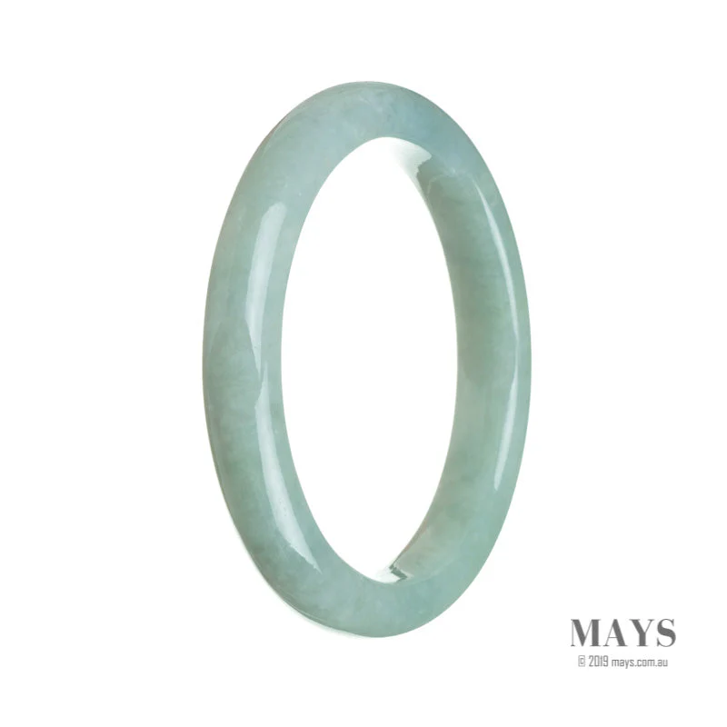 Genuine Grade A Pale green Burmese Jade Bangle - 64mm Semi Round - Image 2