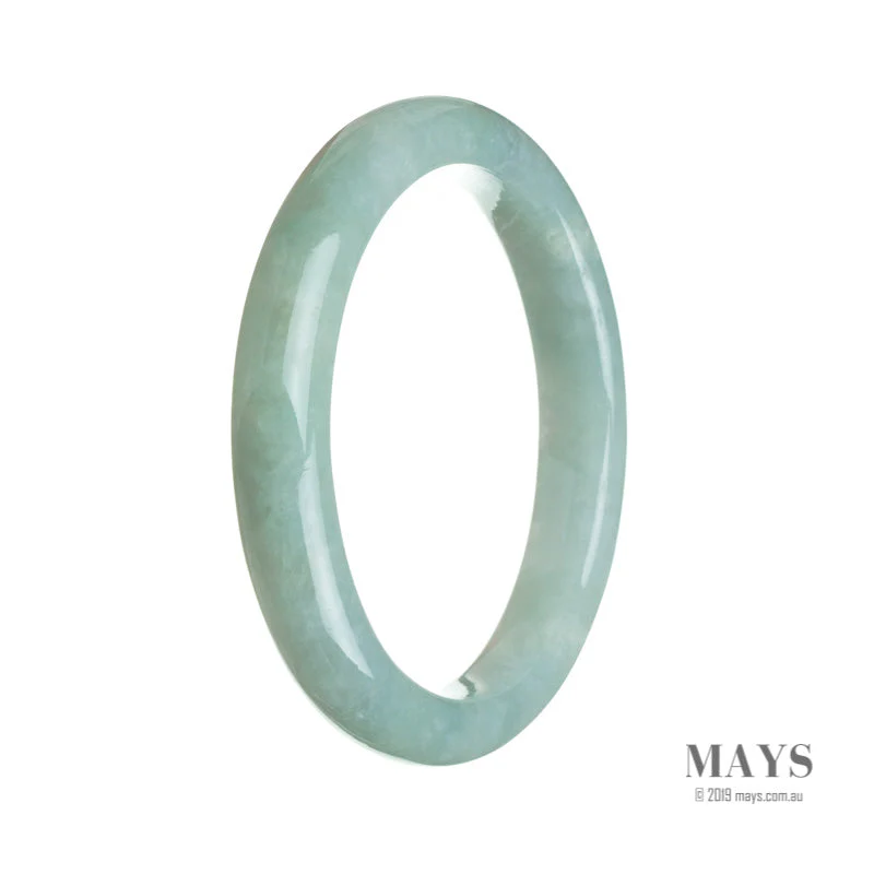 Genuine Grade A Pale green Burmese Jade Bangle - 64mm Semi Round - Image 3