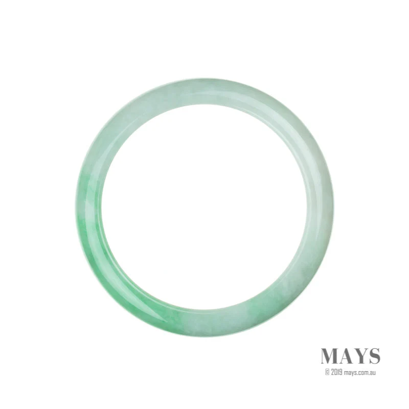 Real Grade A White with green Jadeite Bracelet - 61mm Semi Round - Image 4