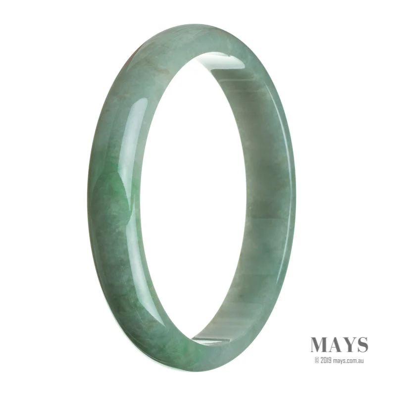 Authentic Grade A Brownish green Burma Jade Bangle Bracelet - 78mm Half Moon