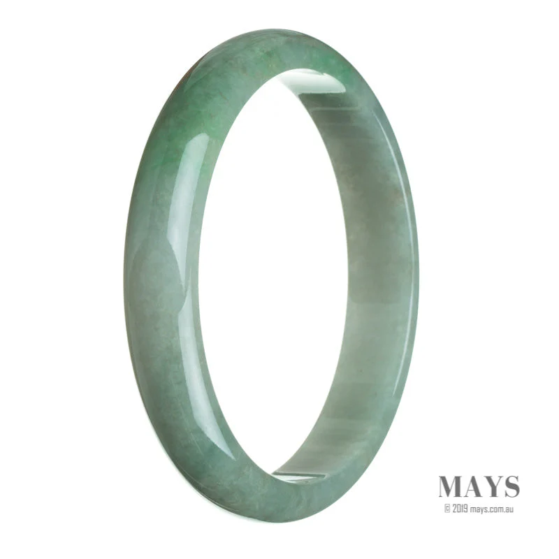 Authentic Grade A Brownish green Burma Jade Bangle Bracelet - 78mm Half Moon - Image 2