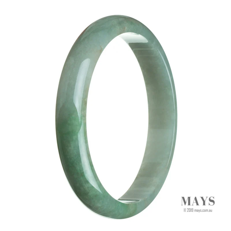 Authentic Grade A Brownish green Burma Jade Bangle Bracelet - 78mm Half Moon - Image 3