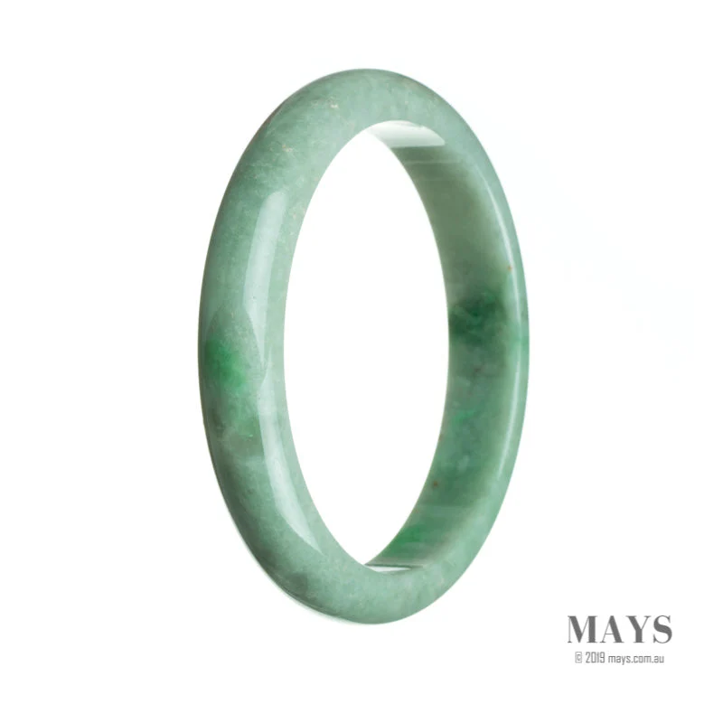 Genuine Natural Green Jadeite Jade Bracelet - 66mm Semi Round - Image 2