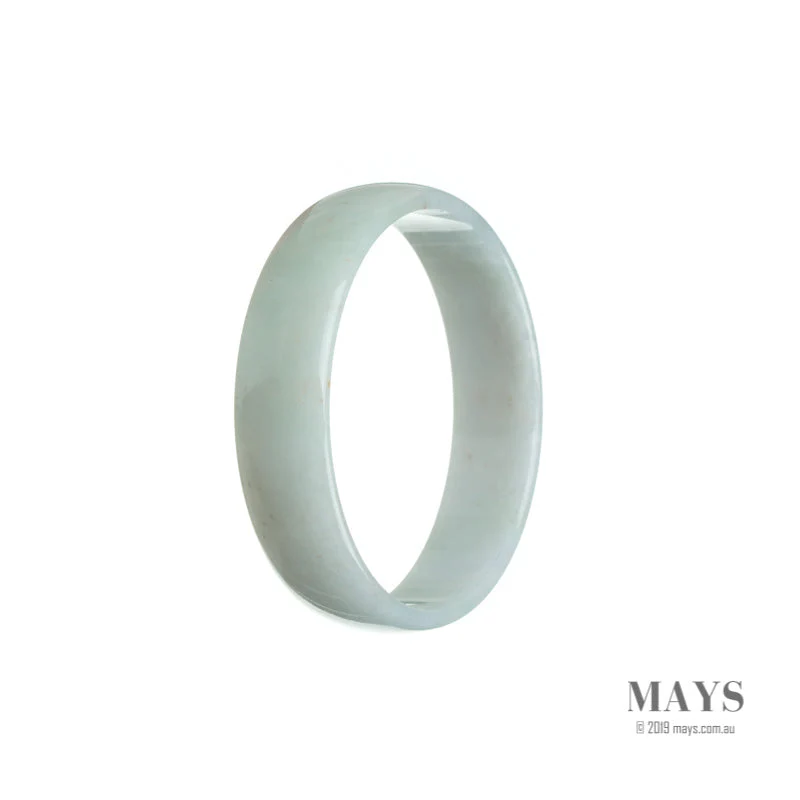 Authentic Grade A White Jade Bangle Bracelet - 52mm Flat