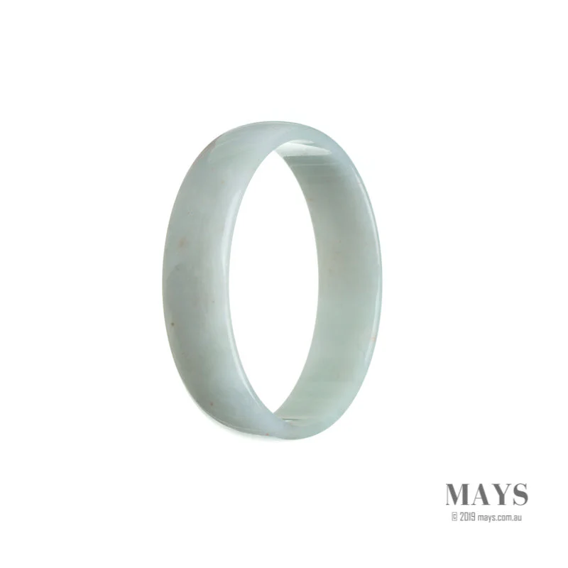 Authentic Grade A White Jade Bangle Bracelet - 52mm Flat - Image 2