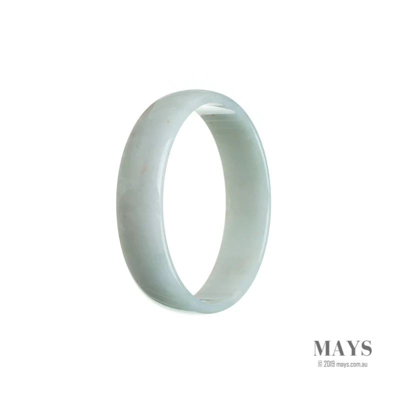 Authentic Grade A White Jade Bangle Bracelet - 52mm Flat - Image 3
