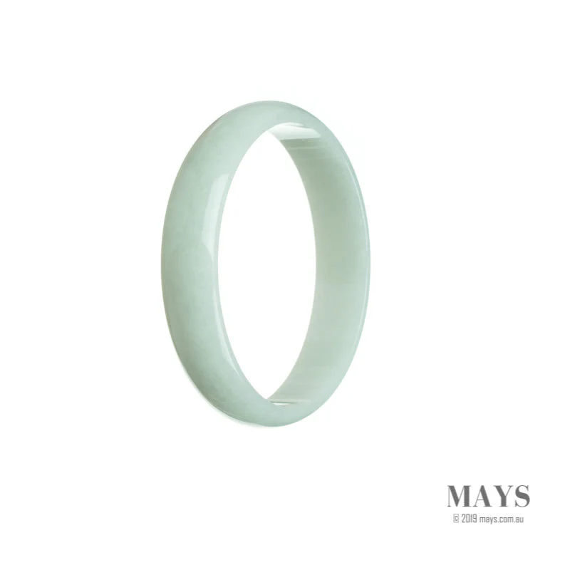 Authentic Natural Pale green Burma Jade Bangle Bracelet - 52mm Flat