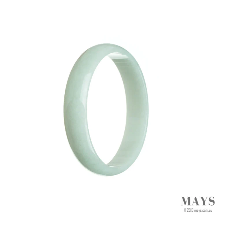 Authentic Natural Pale green Burma Jade Bangle Bracelet - 52mm Flat - Image 2