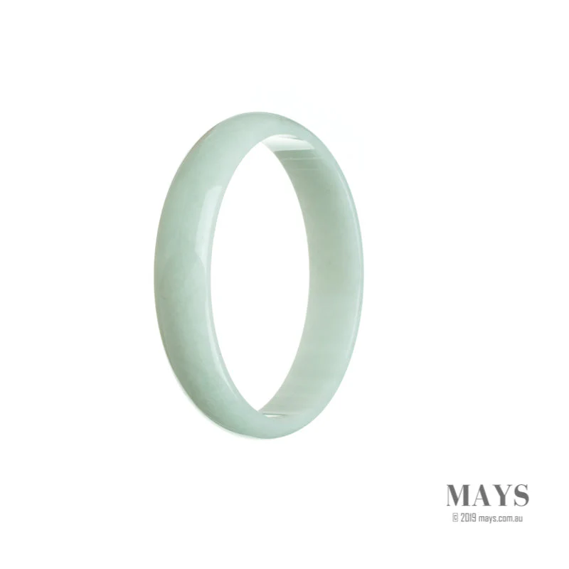Authentic Natural Pale green Burma Jade Bangle Bracelet - 52mm Flat - Image 3