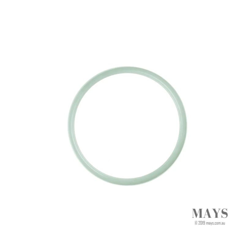 Authentic Natural Pale green Burma Jade Bangle Bracelet - 52mm Flat - Image 4