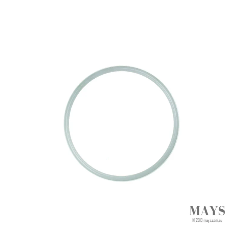 Certified Untreated White Burma Jade Bangle Bracelet - 53mm Flat - Image 4