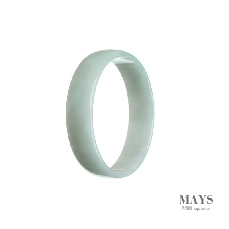 Genuine Grade A White Burmese Jade Bangle - 53mm Flat - Image 2