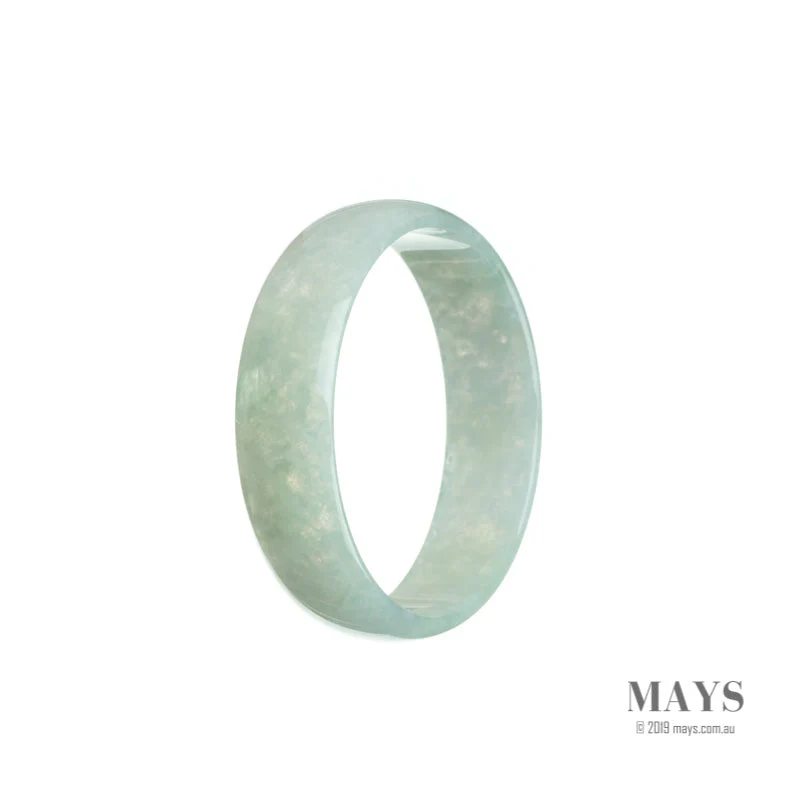 Certified Grade A Pale green Jadeite Jade Bangle - 50mm Flat
