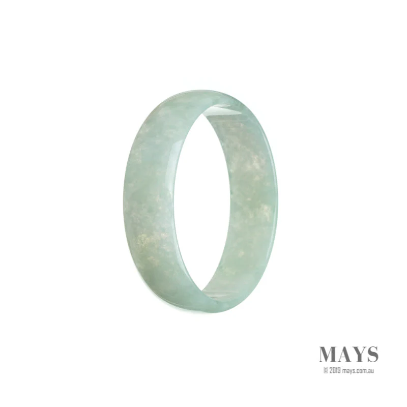 Certified Grade A Pale green Jadeite Jade Bangle - 50mm Flat - Image 3