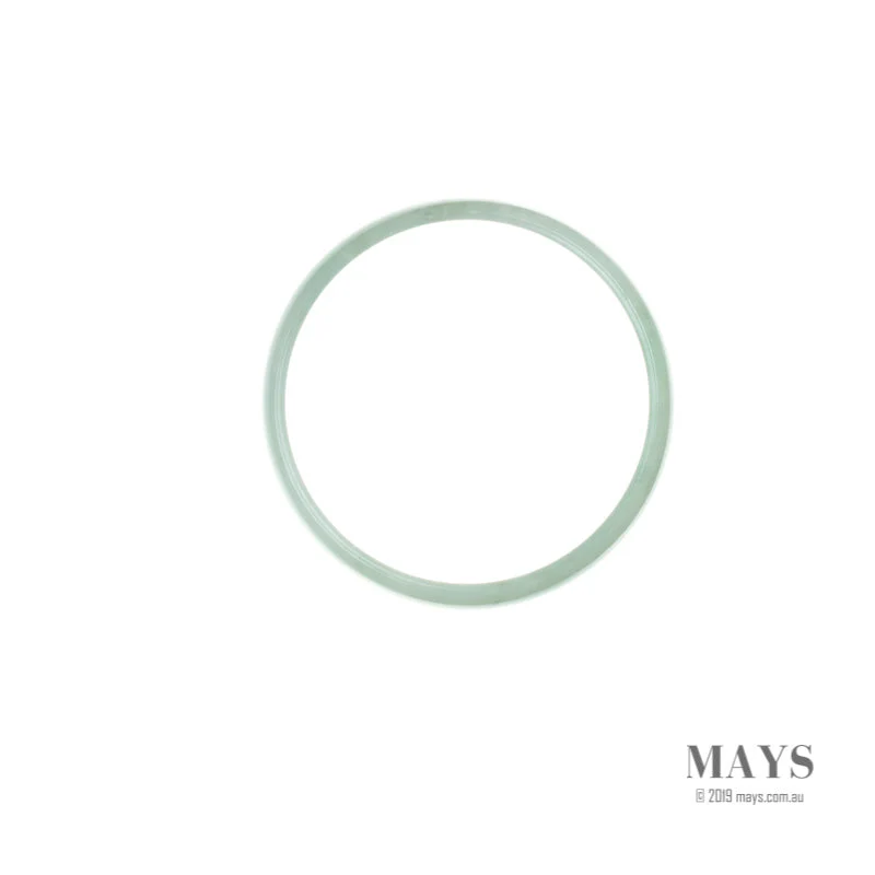 Certified Grade A Pale green Jadeite Jade Bangle - 50mm Flat - Image 4