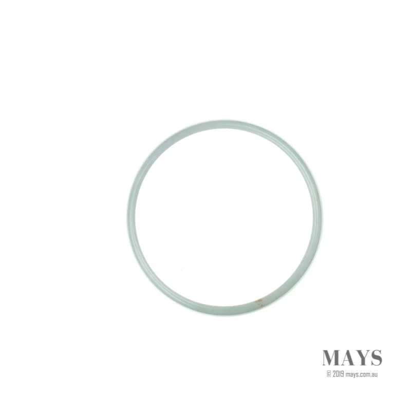Certified Grade A White Jadeite Bangle - 52mm Flat - Image 4