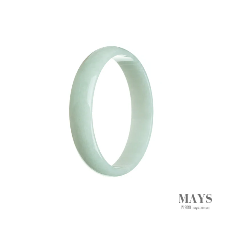 Genuine Untreated White Jadeite Jade Bangle - 52mm Flat - Image 3