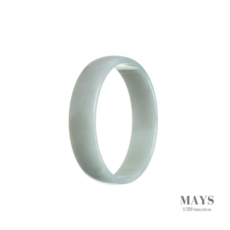Certified Type A White Traditional Jade Bangle - 53mm Flat