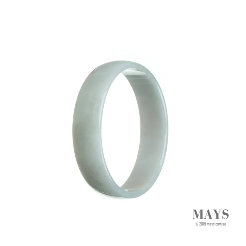 Certified Type A White Traditional Jade Bangle - 53mm Flat - Image 2