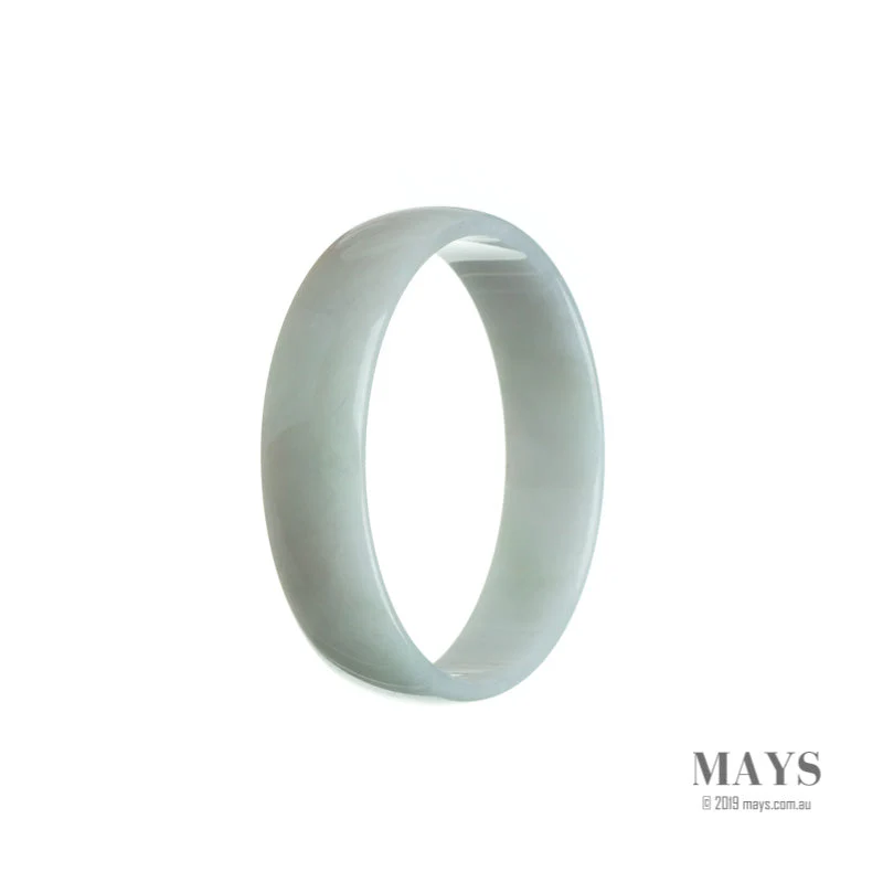 Certified Type A White Traditional Jade Bangle - 53mm Flat - Image 3