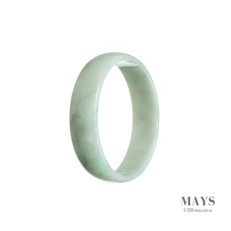 Genuine Grade A White with green Jade Bracelet - 53mm Flat - Image 2