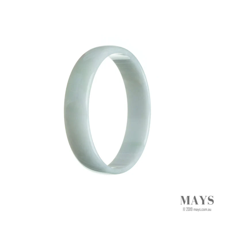 Genuine Type A White Jadeite Jade Bangle Bracelet - 53mm Flat - Image 2