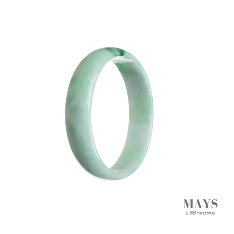 Authentic Natural White with green Jadeite Bangle - 52mm Flat - Image 2