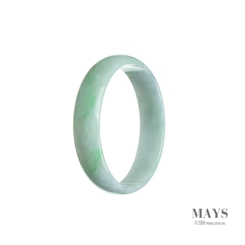 Genuine Natural White with green Traditional Jade Bracelet - 52mm Flat - Image 3