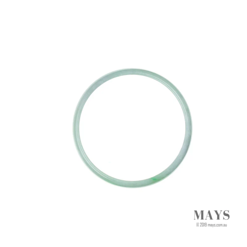 Genuine Natural White with green Traditional Jade Bracelet - 52mm Flat - Image 4
