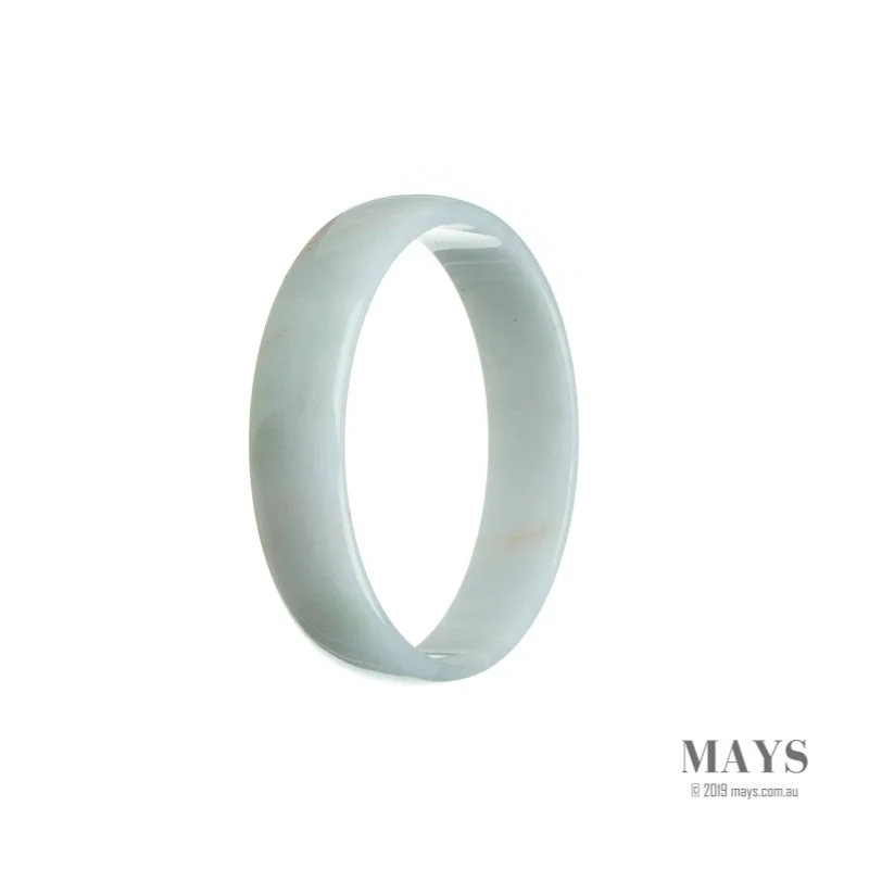 Authentic Grade A White Jadeite Jade Bracelet - 53mm Flat