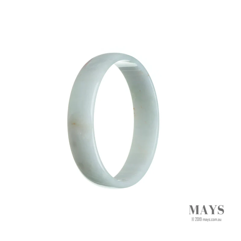 Authentic Grade A White Jadeite Jade Bracelet - 53mm Flat - Image 2