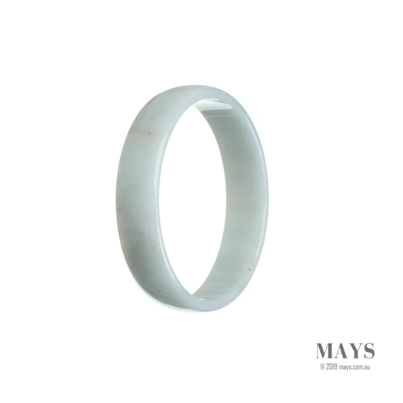 Authentic Grade A White Jadeite Jade Bracelet - 53mm Flat - Image 3