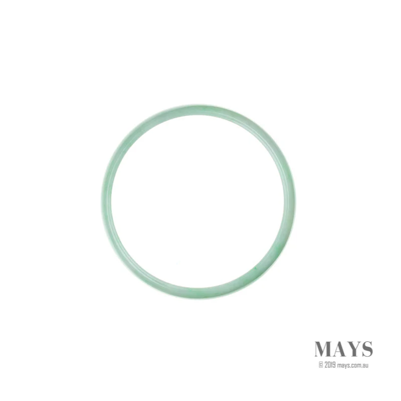 Real Grade A Light green Jade Bangle Bracelet - 52mm Flat - Image 4