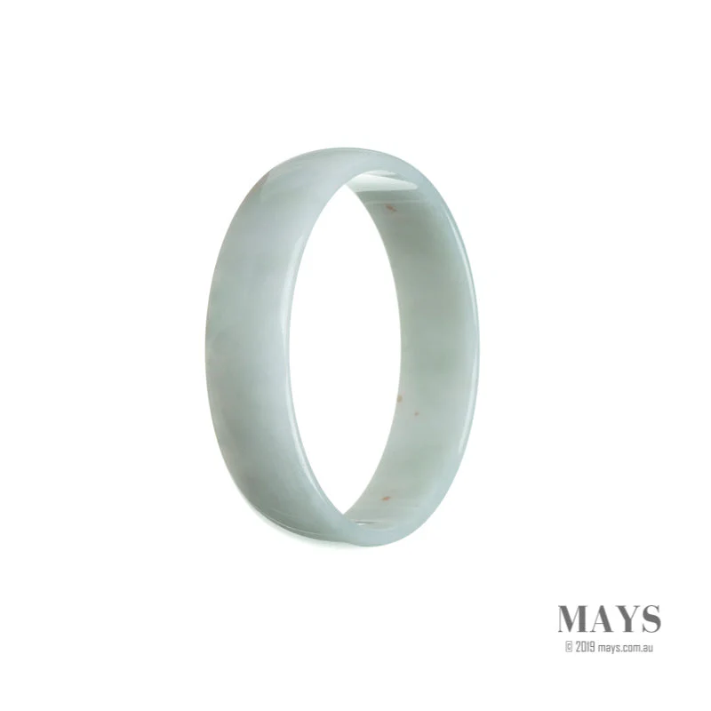 Genuine Grade A White Traditional Jade Bangle Bracelet - 53mm Flat - Image 2