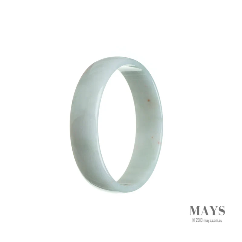 Genuine Grade A White Traditional Jade Bangle Bracelet - 53mm Flat - Image 3
