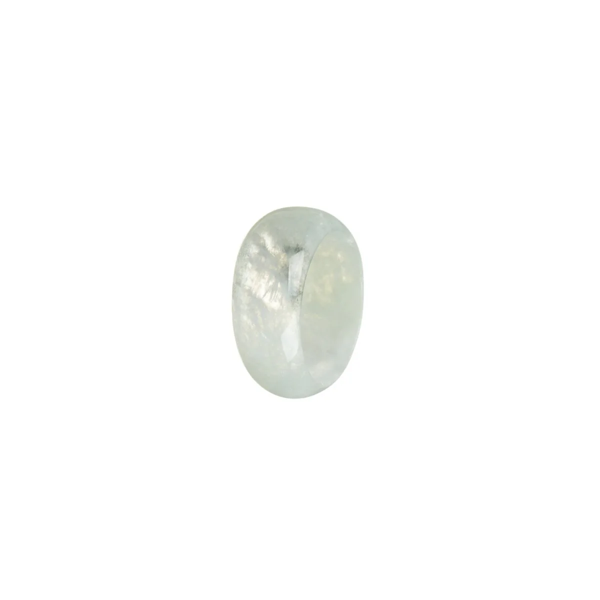 Certified White with Light Green Burmese Jade Band - Size N - Image 3