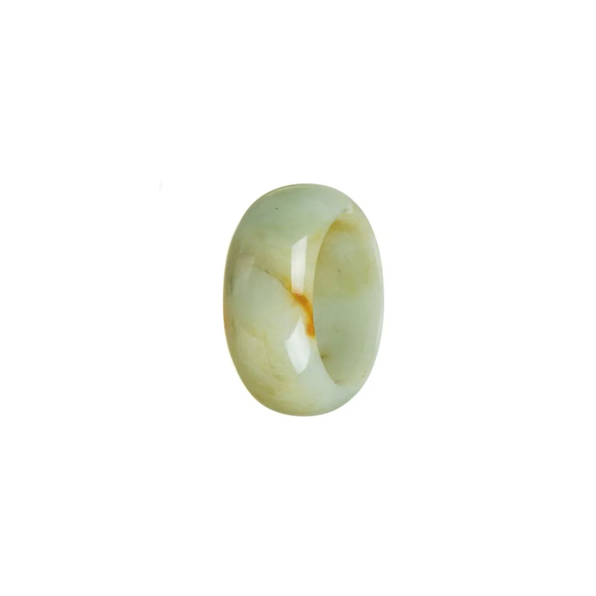 Certified Bluish Green Burmese Jade Band - Size U - Image 2