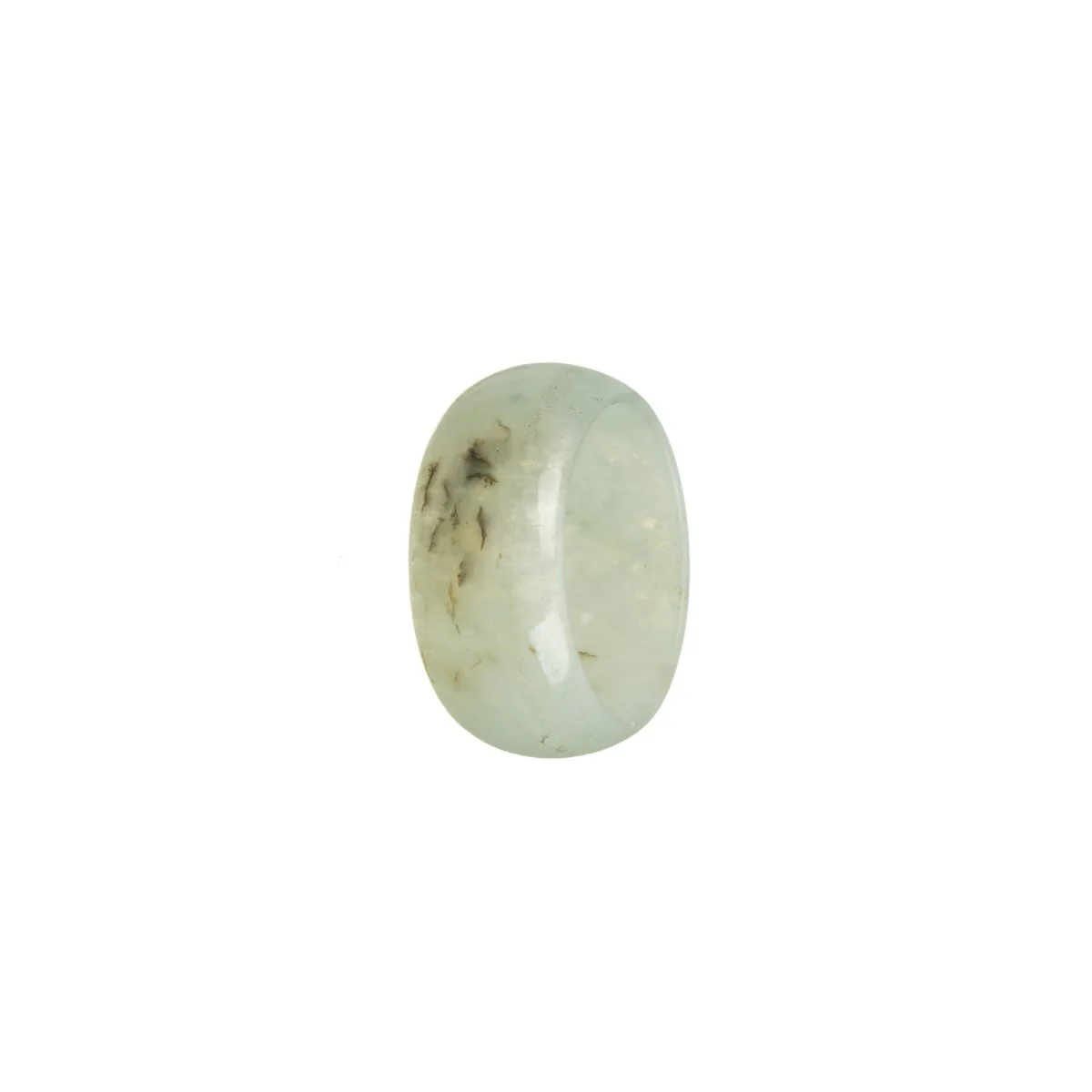 Genuine Light Green Burmese Jade Ring - Size T 1/2 - Image 2