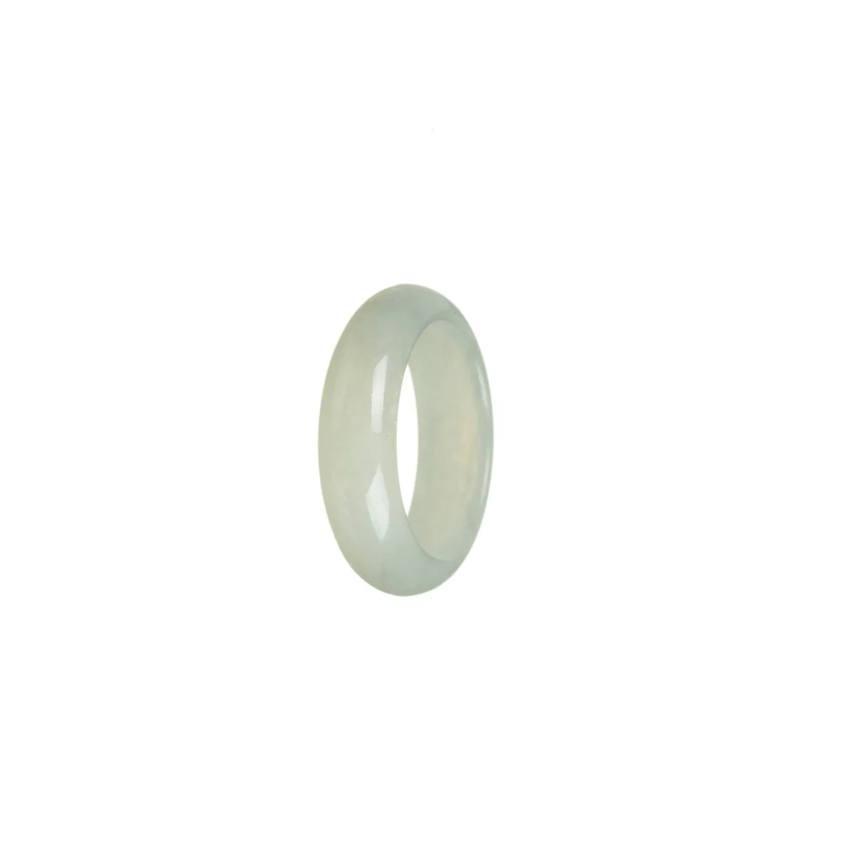 Certified Pale Green Jadeite Jade Ring - Size R - Image 3