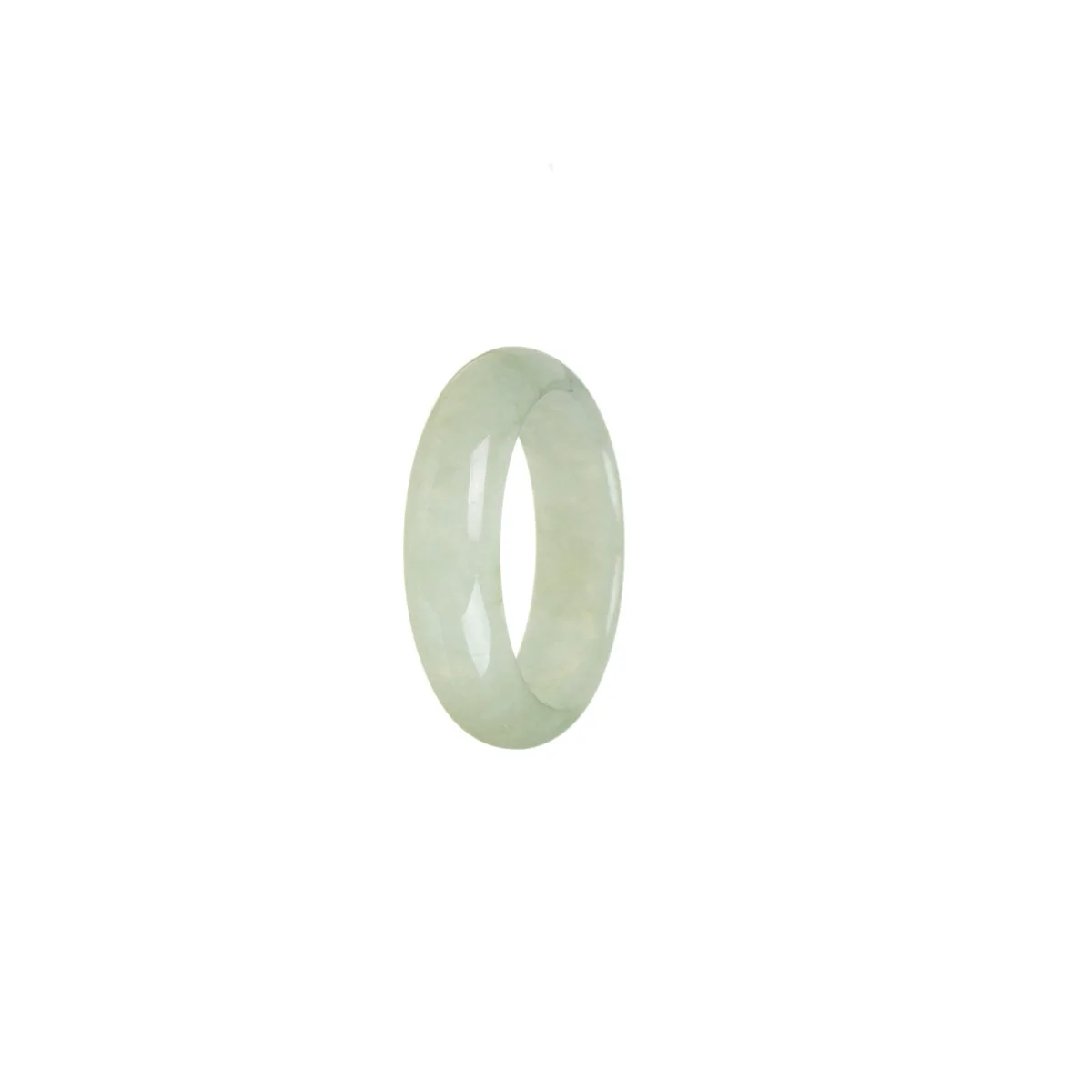 Certified Light Green Burma Jade Ring - Size S 1/2 - Image 2