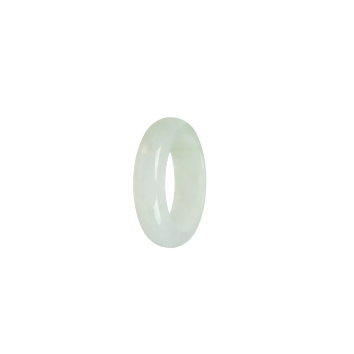 Authentic White with Green Jadeite Jade Band - Size Q 1/2 - Image 3
