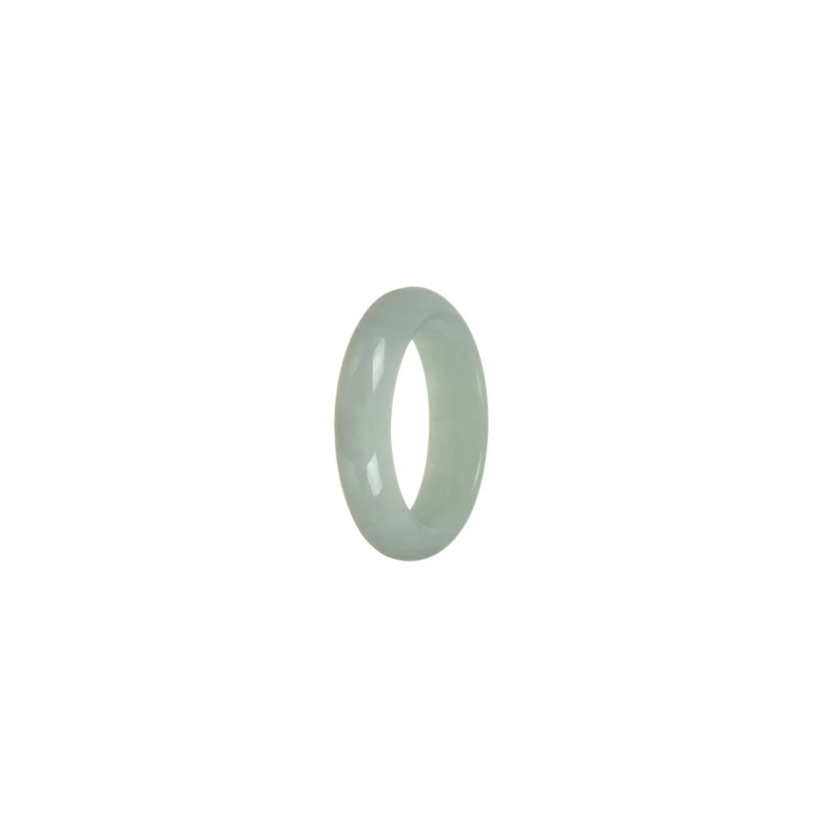 Certified White Burma Jade Ring - Size R 1/2 - Image 3