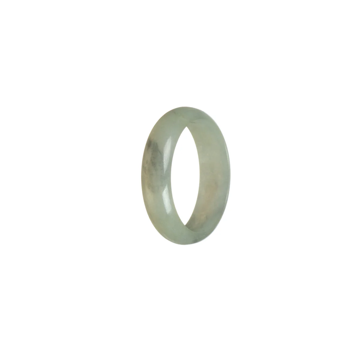 Authentic White with grey Burma Jade Band - Size U - Image 2