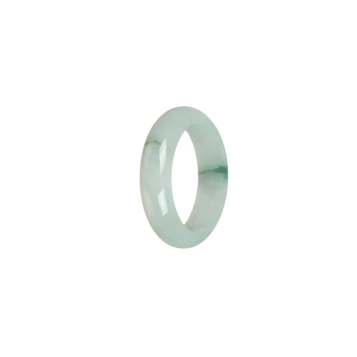 Authentic Green Hua Pattern Jadeite Jade Ring  - Size T