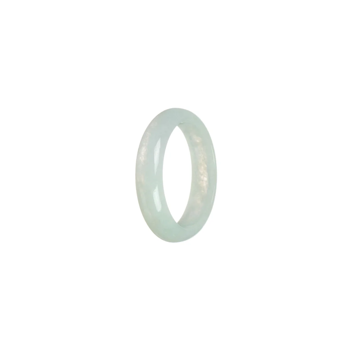 Authentic Icy White Burmese Jade Band - Size T - Image 2