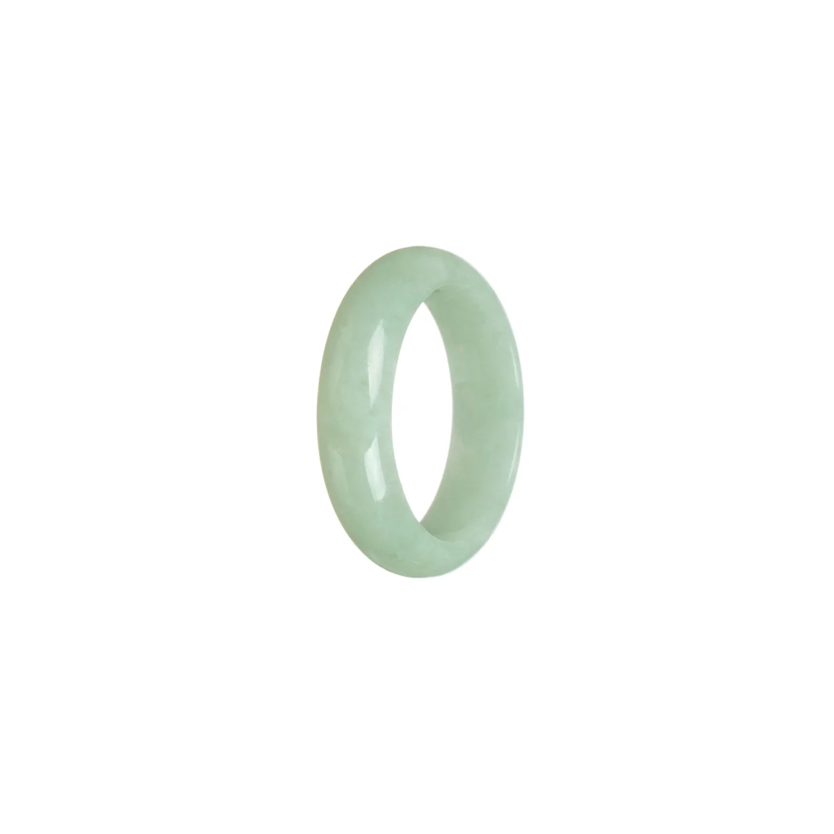 Authentic Light Green Burmese Jade Band - Size S 1/2 - Image 3